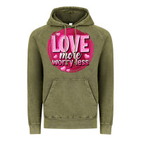 Vintage Olive Love more worry less Valentine's Day Vintage Hoodie - HowdyJamesFarm
