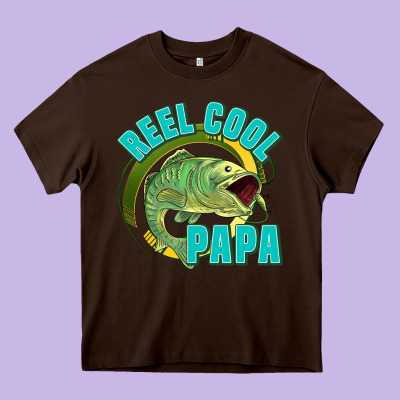 Reel Cool Papa Heavy Core Tee Designed By Jasminsmagicworld
