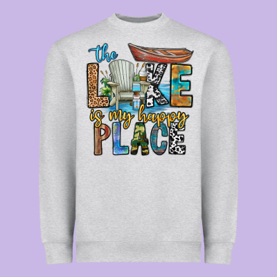 The Lakes My Happy Place Heavyweight Sweatshirt Designed By Cowhidedigitalart