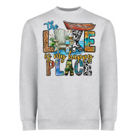 Heather Grey the lakes my happy place Heavyweight Sweatshirt - CowhideDigitalArt