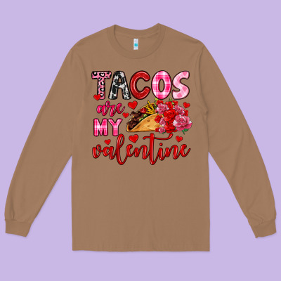 Tacos Are My Valentine Long Sleeve Tee Designed By Oliviacreatesart
