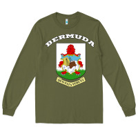 Army Green Bermuda Coat of Arms Souvenir Gift Flag Bermudian Long Sleeve Tee - trangStudio