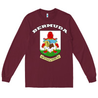 Burgundy Bermuda Coat of Arms Souvenir Gift Flag Bermudian Long Sleeve Tee - trangStudio