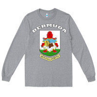 Heather Grey Bermuda Coat of Arms Souvenir Gift Flag Bermudian Long Sleeve Tee - trangStudio