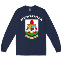 Navy Bermuda Coat of Arms Souvenir Gift Flag Bermudian Long Sleeve Tee - trangStudio