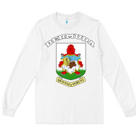 White Bermuda Coat of Arms Souvenir Gift Flag Bermudian Long Sleeve Tee - trangStudio