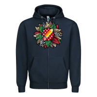 Navy teacher sunflower Zipper Hoodie - RacoonDesign