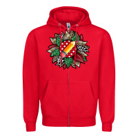 Red teacher sunflower Zipper Hoodie - RacoonDesign