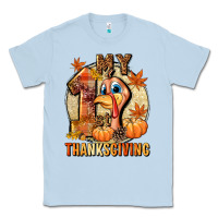 Dusty Blue My 1st Thanksgiving Classic Tee - NancyCooperArtShop