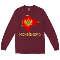 Burgundy Montenegrin Flag  Montenegro Long Sleeve Tee - trangStudio