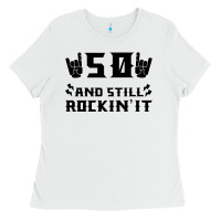 White 50 Birthday Rock Ladies Tee - Bettercallsaul