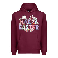 Burgundy happy easter Premium Hoodie - LillyAllenDesigns