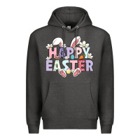 Charcoal Heather happy easter Premium Hoodie - LillyAllenDesigns