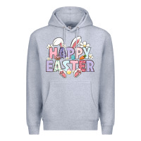 Heather Grey happy easter Premium Hoodie - LillyAllenDesigns