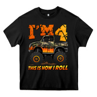 Black i'm four this is how i roll monster truck birthday Heavy Core Tee - Jasminsmagicworld