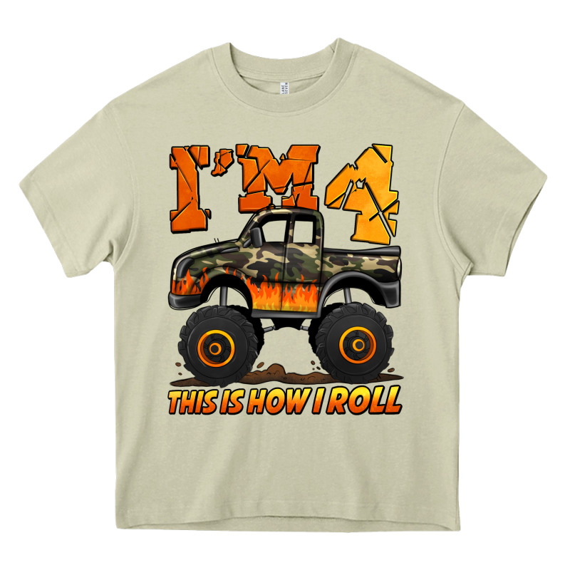 I'm Four This Is How I Roll Monster Truck Birthday Heavy Core Tee by Jasminsmagicworld | Teevron