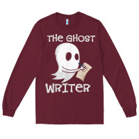 Burgundy ghost writer ghoul author halloween trick or treat novelist t shirt Long Sleeve Tee - trangStudio
