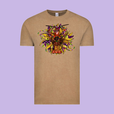 Mardi Gras Sunflower Vintage Tee Designed By Cowgirlartshop