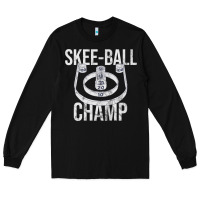 Black Distressed Skeeball - Skee-ball Champ - Traveling Carnival Long Sleeve Tee - trangStudio