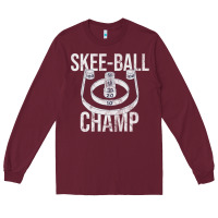 Burgundy Distressed Skeeball - Skee-ball Champ - Traveling Carnival Long Sleeve Tee - trangStudio