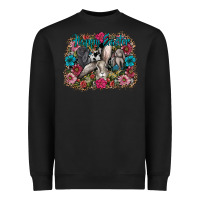 Black Happy Easter Heavyweight Sweatshirt - CowhideDigitalArt