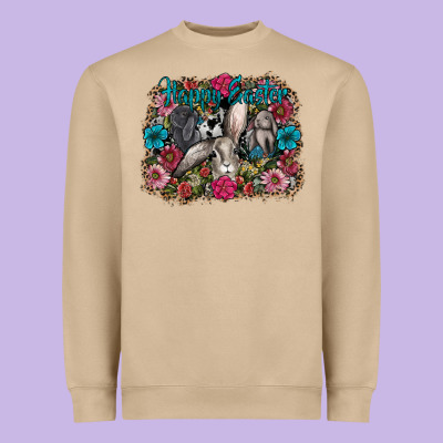 Happy Easter Heavyweight Sweatshirt Designed By Cowhidedigitalart