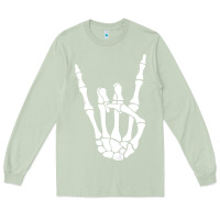 Matcha halloween skeleton hand horns rock n roll music lover tank top Long Sleeve Tee - trangStudio