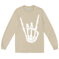 Mushroom halloween skeleton hand horns rock n roll music lover tank top Long Sleeve Tee - trangStudio