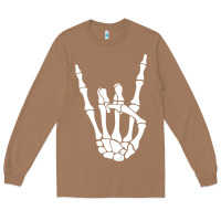 Toasted Coconut halloween skeleton hand horns rock n roll music lover tank top Long Sleeve Tee - trangStudio