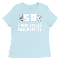 Baby Blue 50 birthday rock whitw Ladies Tee - Bettercallsaul