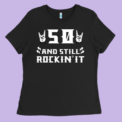 50 Birthday Rock Whitw Ladies Tee Designed By Bettercallsaul