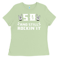 Matcha 50 birthday rock whitw Ladies Tee - Bettercallsaul