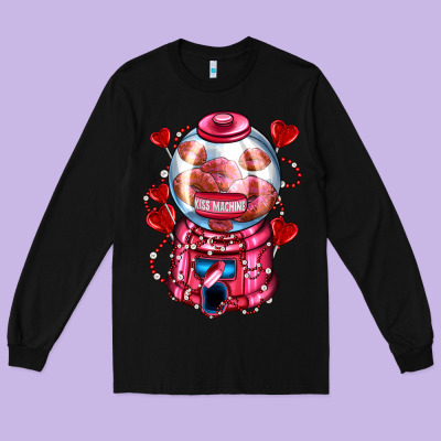 Kiss  Machine  Olivia Long Sleeve Tee Designed By Oliviacreatesart