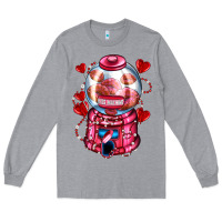Heather Grey kiss  machine  olivia Long Sleeve Tee - OliviaCreatesArt