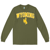 Army Green Kids Wyoming Cowboys Apparel Fan Favorite Brown Arch Long Sleeve Tee - trangStudio