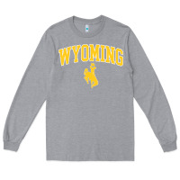 Heather Grey Kids Wyoming Cowboys Apparel Fan Favorite Brown Arch Long Sleeve Tee - trangStudio