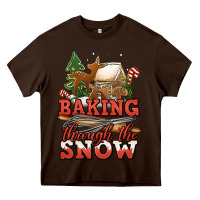 Chocolate Brown baking through the snow Heavy Core Tee - Jasminsmagicworld