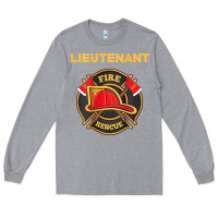 Heather Grey fire rescue lieutenant department  for firefighters Long Sleeve Tee - trangStudio