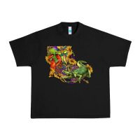 Black louisiana map with mardi gras crocodile Urban Heavy Tee - RanaPortraitStore