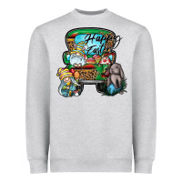 Heather Grey Happy Easter Heavyweight Sweatshirt - CowhideDigitalArt