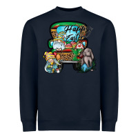 Navy Happy Easter Heavyweight Sweatshirt - CowhideDigitalArt