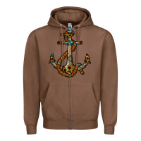 Chestnut western anchor Zipper Hoodie - RacoonDesign