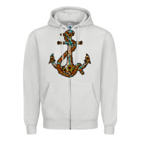 Dove Grey western anchor Zipper Hoodie - RacoonDesign
