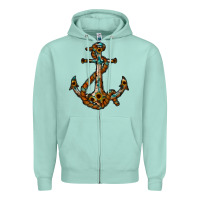 Seafoam western anchor Zipper Hoodie - RacoonDesign