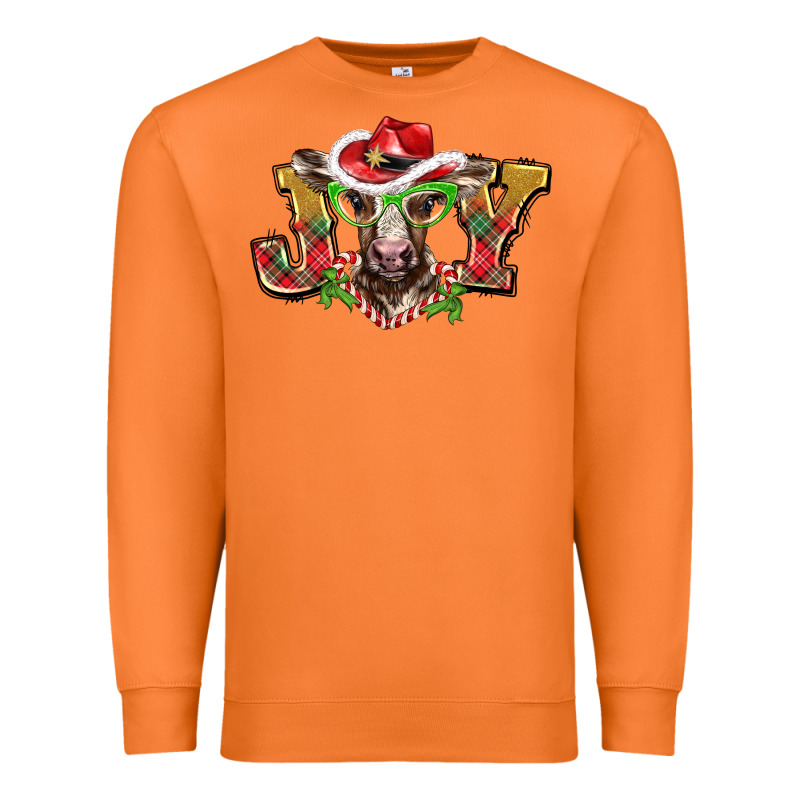 Christmas Joy Baby Cow Premium Sweatshirt by BarkalooDesign | Teevron