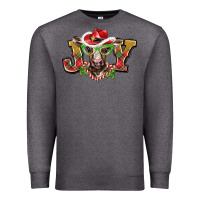 Charcoal Heather christmas joy baby cow Premium Sweatshirt - BarkalooDesign