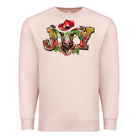 Pale Pink christmas joy baby cow Premium Sweatshirt - BarkalooDesign