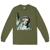 Army Green Puerto Rico Resiste Statue of Liberty Puerto Rican Flag Long Sleeve Tee - trangStudio