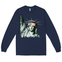 Navy Puerto Rico Resiste Statue of Liberty Puerto Rican Flag Long Sleeve Tee - trangStudio