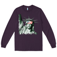 Plum Puerto Rico Resiste Statue of Liberty Puerto Rican Flag Long Sleeve Tee - trangStudio